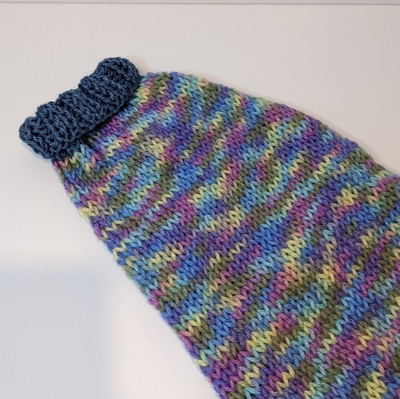 HANDMADE hand knit multicolour dog sweater medium - Picture 2 of 5